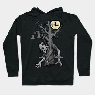 Halloween Zombie Black and White Hoodie